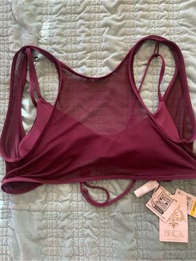 BECCA Wine Mesh Swim top